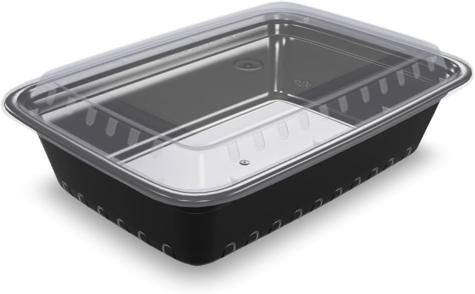 Reusable Meal Prep Food Storage Containers with Lids, Microwave Safe, Ideal  for Prepping & Storing Meals, 38 OZ BPA Free Containers (38OZ, Rectangular,  100 Pack) 